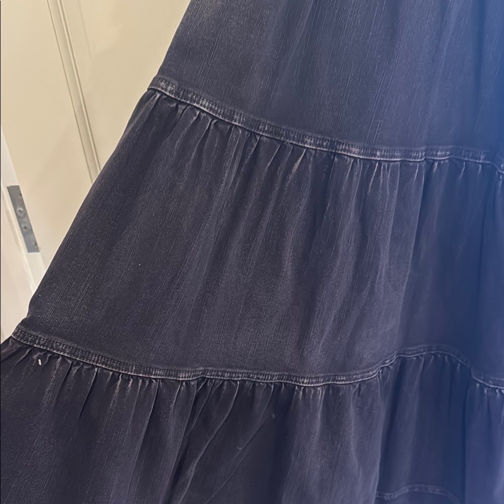 Ulla Johnson Slate Ruffle Denim Talita Dress Size 8 - Picture 4 of 6